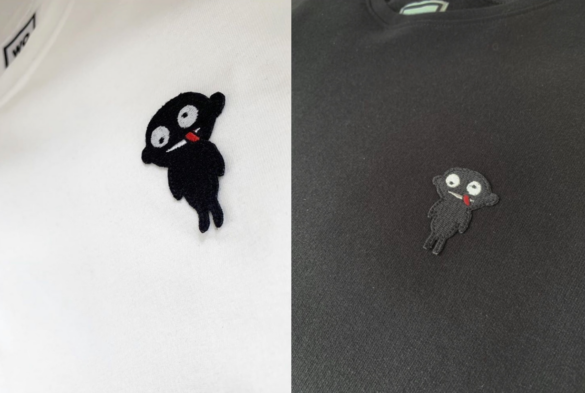 Regular fitted crewneck t-shirt. Cut from 100% superfine cotton, the shape makes it ideal for any occasion. The perfect piece for layering or wearing on its own.  Colour: white and black Patch: teddy character